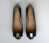 Ferragamo Varina Black Patent Flats new in box shoes bow flats C Width