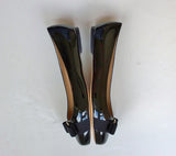 Ferragamo Varina Black Patent Flats new in box shoes bow flats C Width