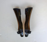 Ferragamo Varina Black Patent Flats new in box shoes bow flats C Width