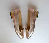 Charlotte Olympia Kitty Flats Rose Gold Leather new in box