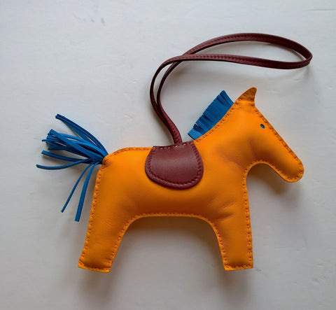 Hermès Rodeo Large Bag Charm Horse GM Jaune D'or Bleu Zanzibar Rouge H