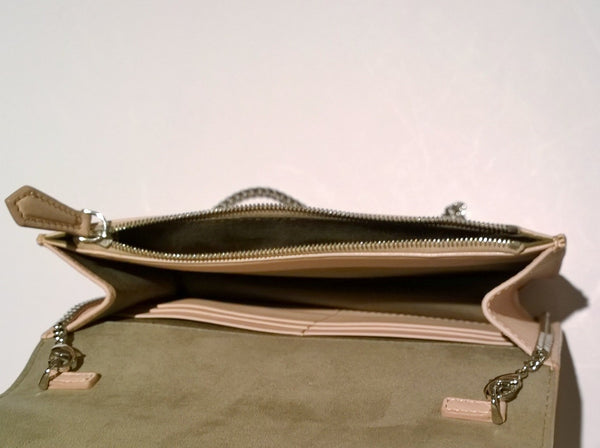 Fendi Tube Shell Pink Elaphe Bag Chain Clutch