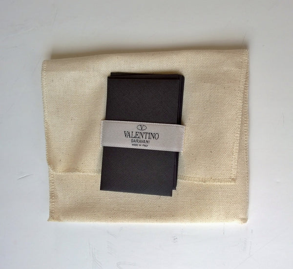Valentino Garavani Rockstud Compact Wallet Card Case in Black Leather