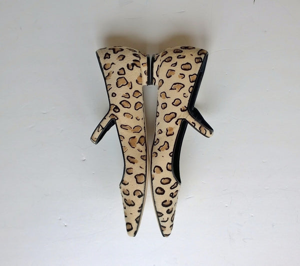 Manolo Blahnik Kuloglu Calf Leopard Mary Jane Flats