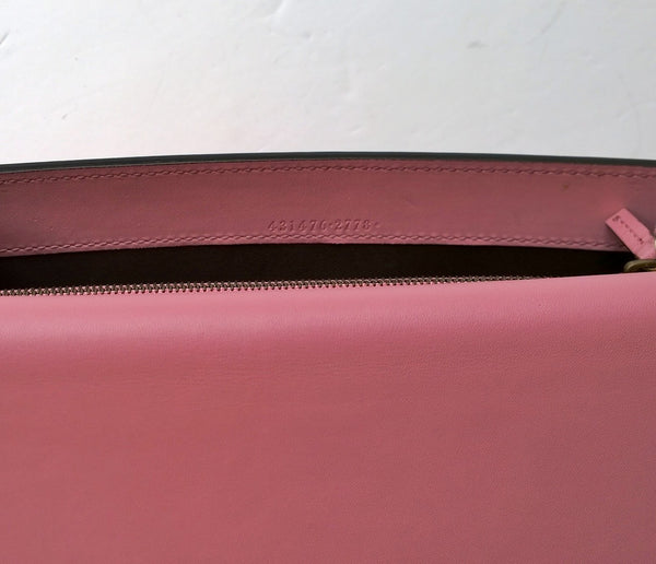 Gucci Peony Pink Leather and Pearl Clutch