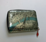 Christian Louboutin Panettone Coin Purse Card Case Wallet Specchio Paln de Paris Etain Map