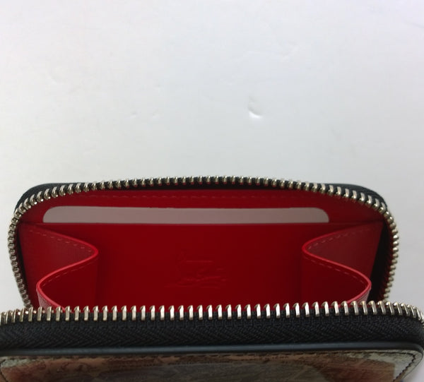 Christian Louboutin Panettone Coin Purse Card Case Wallet Specchio Paln de Paris Etain Map