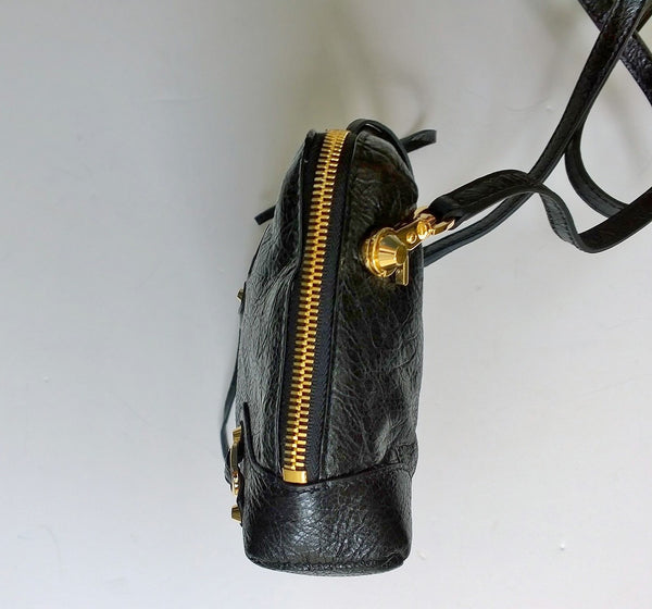 Balenciaga City Reporter Crossbody Chain Bag in Black Leather New
