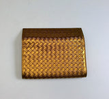 Bottega Veneta Copper Intrecciato Woven Leather Wallet Purse