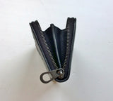 Bottega Venetta Intrecciato Black Woven Leather Wallet with Brown and Navy Color Block