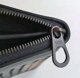 Bottega Venetta Intrecciato Black Woven Leather Wallet with Brown and Navy Color Block