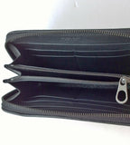 Bottega Venetta Intrecciato Black Woven Leather Wallet with Brown and Navy Color Block