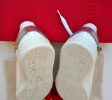 Valentino Garavani Backnet V-logo White Leather Trainers with Silver Tab Rockstud sneakers