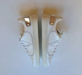 Valentino Garavani Backnet V-logo White Leather Trainers with Silver Tab Rockstud sneakers