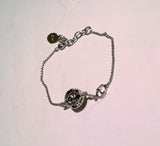 Christian Dior CD Cannage Ball Globe Logo Silver Tone Bracelet