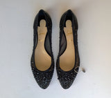 Christian Louboutin Patio Black Mesh Rhinestone Flats New Strass Shoes