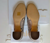 Chloé Lauren Embossed Snake Eternal Grey Blush Nude Block Heels
