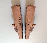 Tod's x Alessandro Dell'aqua Pink Nude Patent Loafers sale shoes with velvet