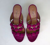 Alaia Bombe Purple Suede 70 Slides Sandals