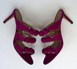 Alaia Bombe Purple Suede 70 Slides Sandals