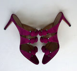 Alaia Bombe Purple Suede 70 Slides Sandals