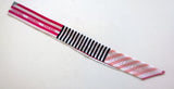 Chanel Twilly Silk Scarf Slim Bandeau Noir Rose Clair New