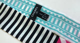 Chanel Silk Twilly Scarf Slim Bandeau Logo Stripes Accessories New