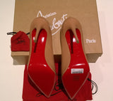 Christian Louboutin Kate 100 Beige Nude Patent Leather Heels NIB