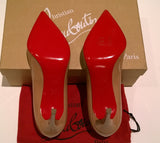Christian Louboutin Pigalle Nude Patent 85 Beige Heels
