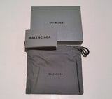 Balenciaga Black Patent Leather Card Case B Logo Croc Embossed Wallet Coin Holder