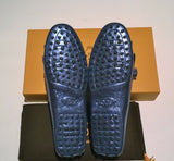 Tod's Denim Metallic Blue Leather Loafers with Tassels Driving Shoes Gommino