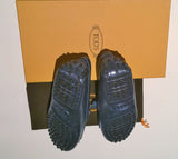 Tod's Denim Metallic Blue Leather Loafers with Tassels Driving Shoes Gommino